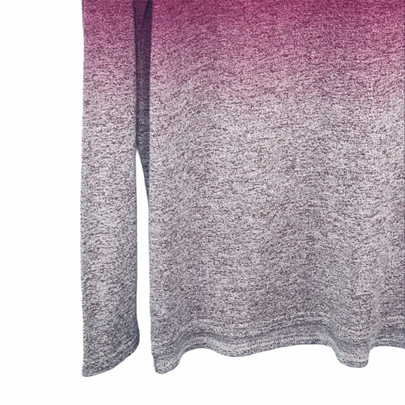 Umgee Burgundy Ombre Long Sleeve Cozy Boho Top – Size Small - Picture 4 of 5
